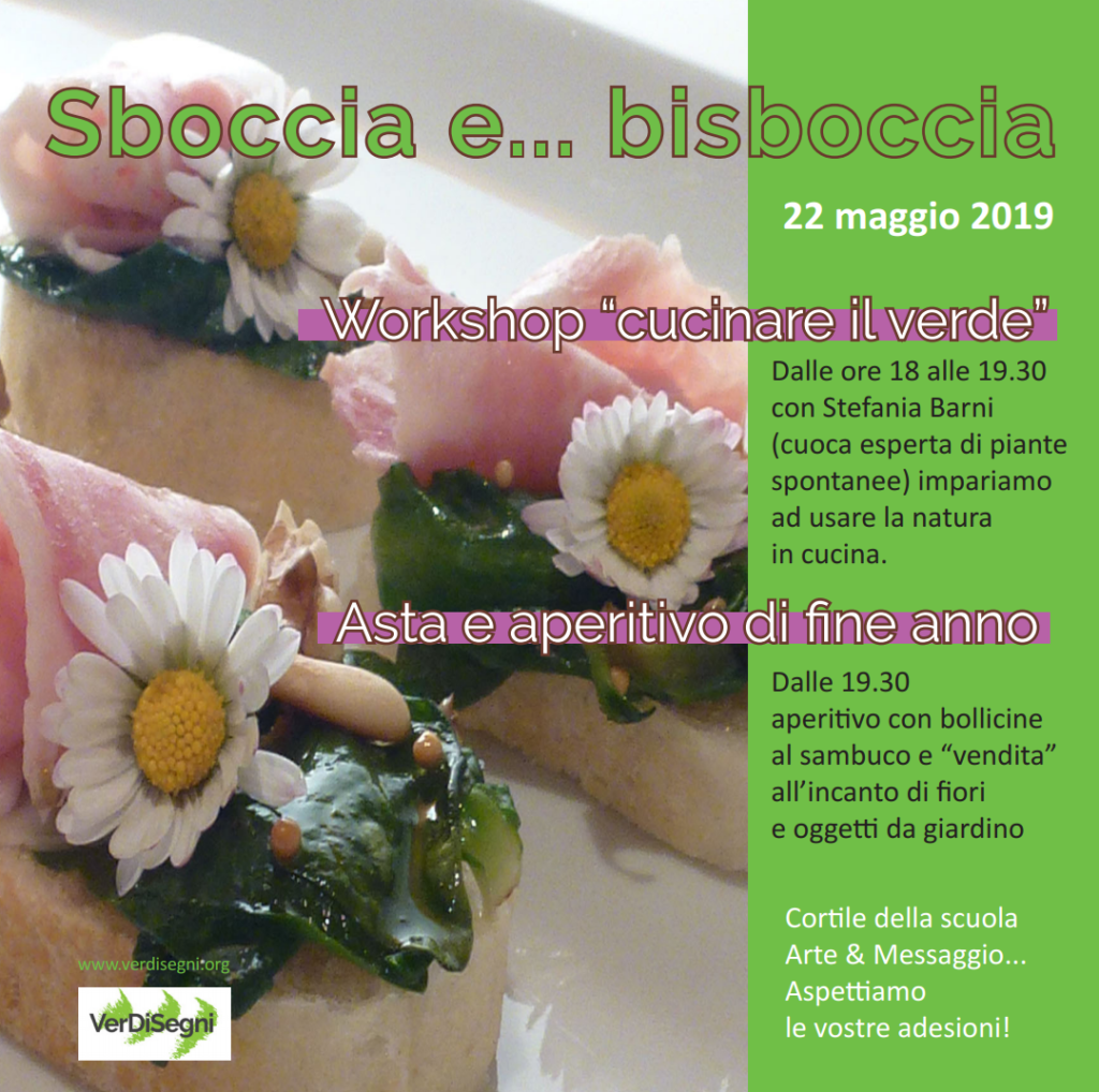 SBOCCIA E e… BISBOCCIA. Workshop di ‘cucina verde’, asta e aperitivo – 22/05 ore 18.00